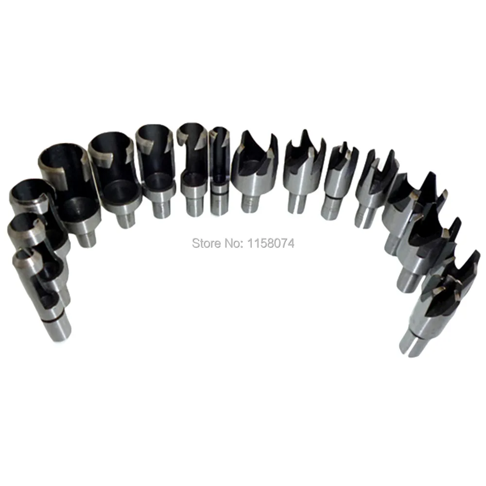 

16 Piece Wood Plug Hole Cutter Set Tapered Plug Cutter Wood Timber 5/8" 1/2" 3/8" 1/4" 6mm 10mm 13mm 16mm