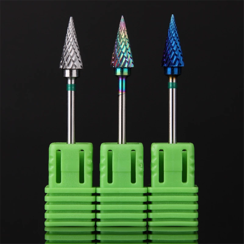 

3 Color Nano Coating Tungsten Carbide Nail Drill Bits Electric Machine Cuticle Milling Cutter for Manicure Nail Art Accessories