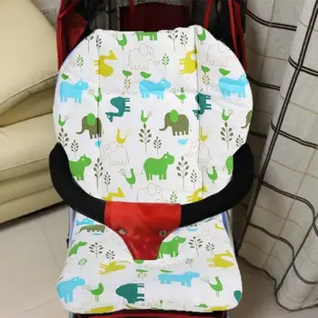

Newborn Stroller Seat Cushion Cartoon Animal Print Mat Soft Cotton Thick Pushchair Mat Baby Chair seat Pad Stroller Accessories