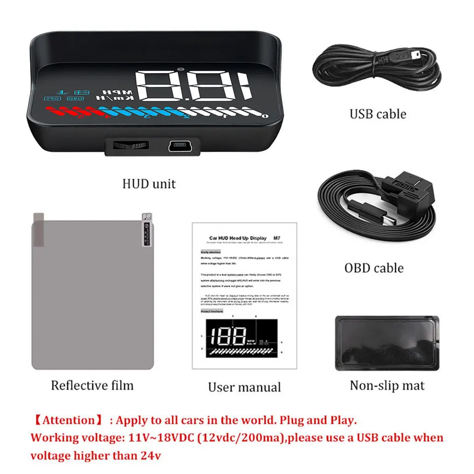 Умный HUD OBD + GPS Двойная система дешевый маленький Универсальный для всех