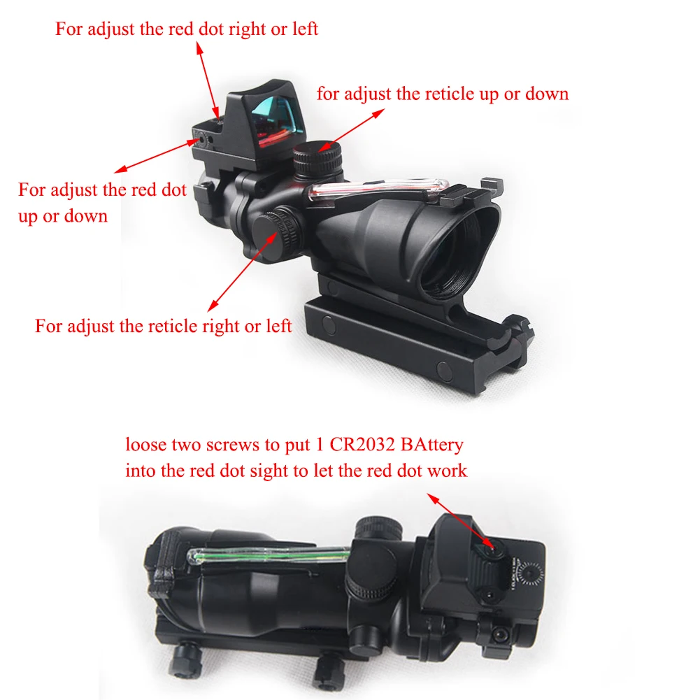 Быстрая Сервис Настоящее зеленое красное волокно ACOG 4X32 с RMR красная точка с маркировкой для стрельбы тактический охотничий прицел