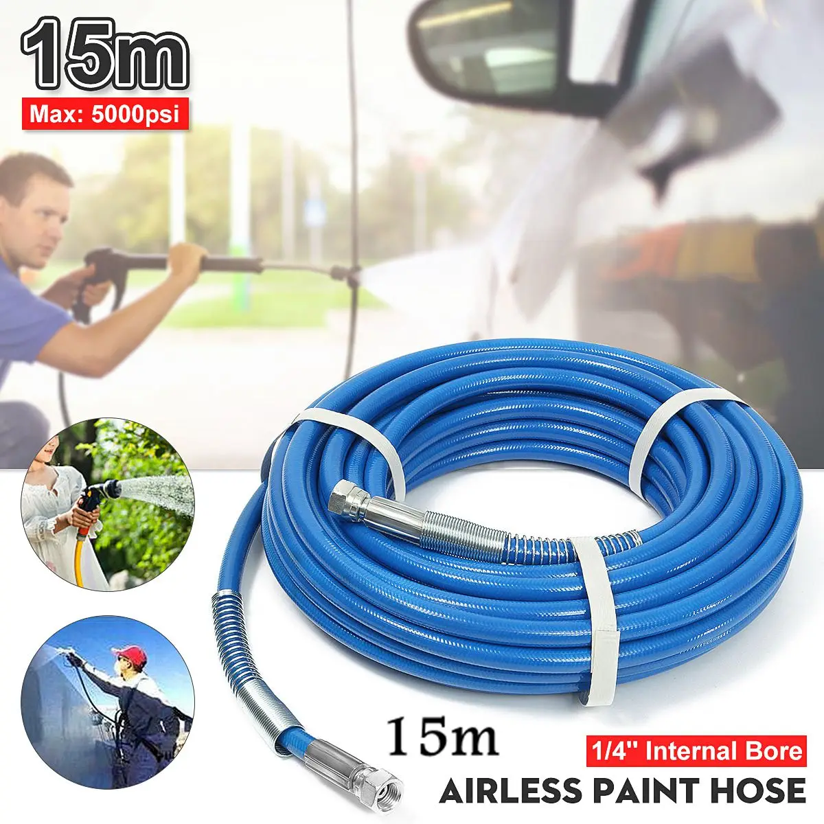 Buy 15m Airless Hose 5000PSI High Pressure Pipe Airless sprayer Airless Paint