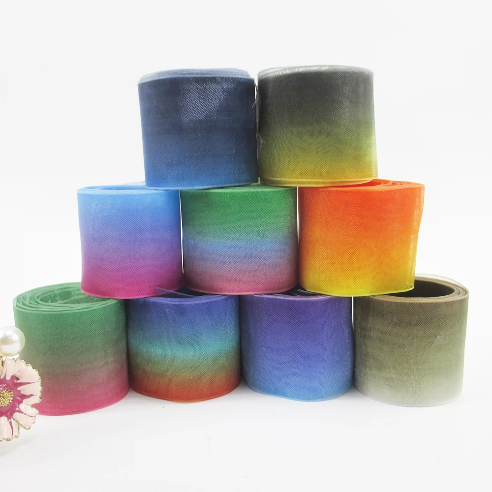 5 ярдов в рулоне декоративная лента из органзы 1 дюйма (38 мм) ярдов|organza ribbon|gift wrapribbon