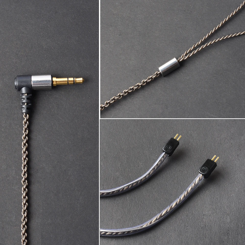 OKCSC сменный кабель 0,78 мм 2pin jack кабель 3,5 мм штекер один кристалл покрытием серебро для WestoneUE18/JH13/iSINE10 TFZ KZ AS10