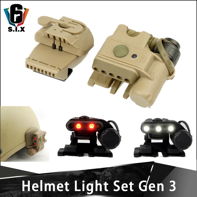 Luz táctica de casco Airsoft Gen 3, luz LED infrarroja blanca y roja, accesorios para casco táctico, linterna para casco militar|Luces de armas| AliExpress