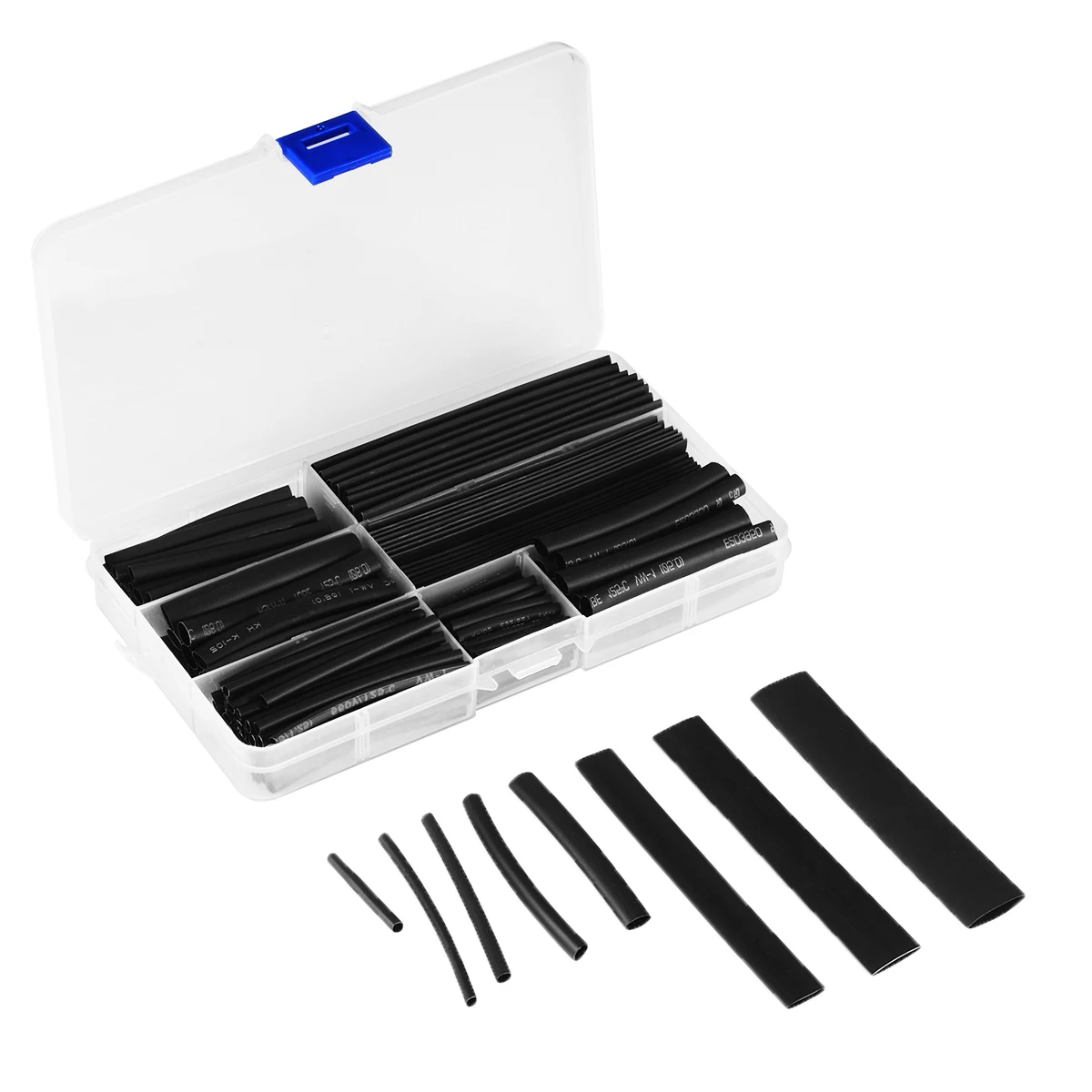 

Mayitr 150pcs/set Black Assorted EVA Heat Shrink Tubing Tube Cable Sleeves Wrap Wire Set 8 Size Heatshrink
