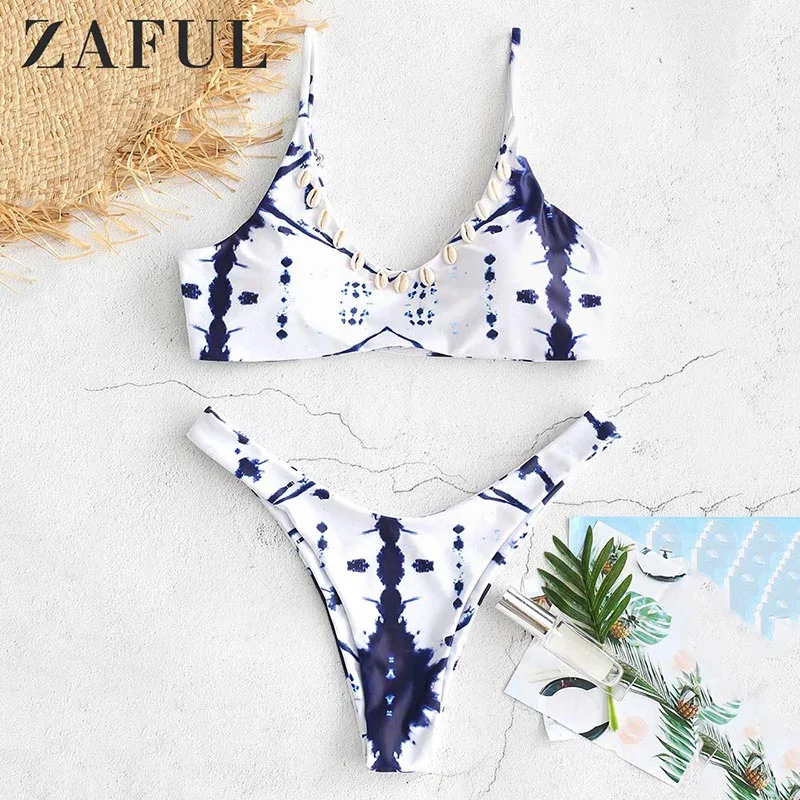 

Tie Dye Shells High Leg Bikini Set