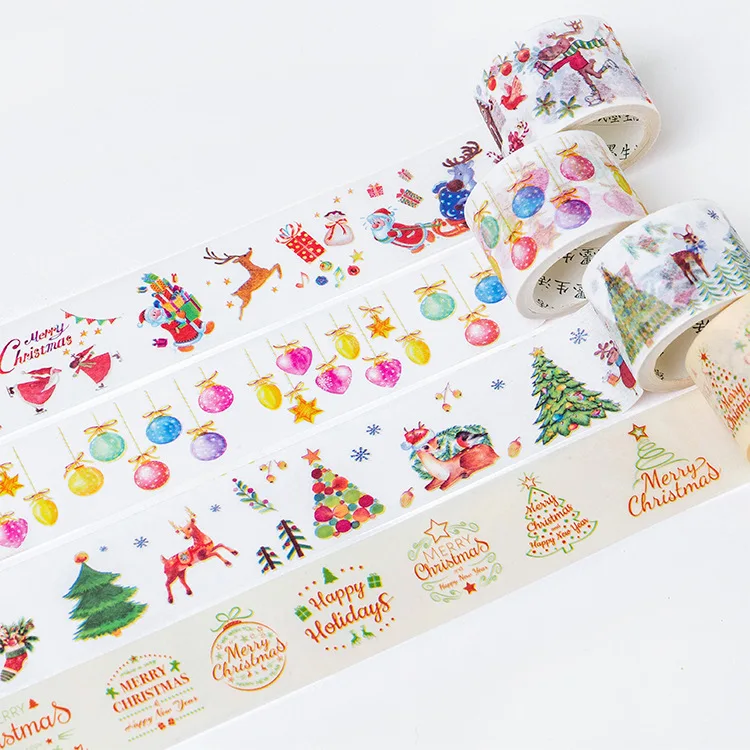 

3 cm Wide New Year Christmas Tree Tape DIY Scrapbooking Sticker Label Masking Tape School Office Supply