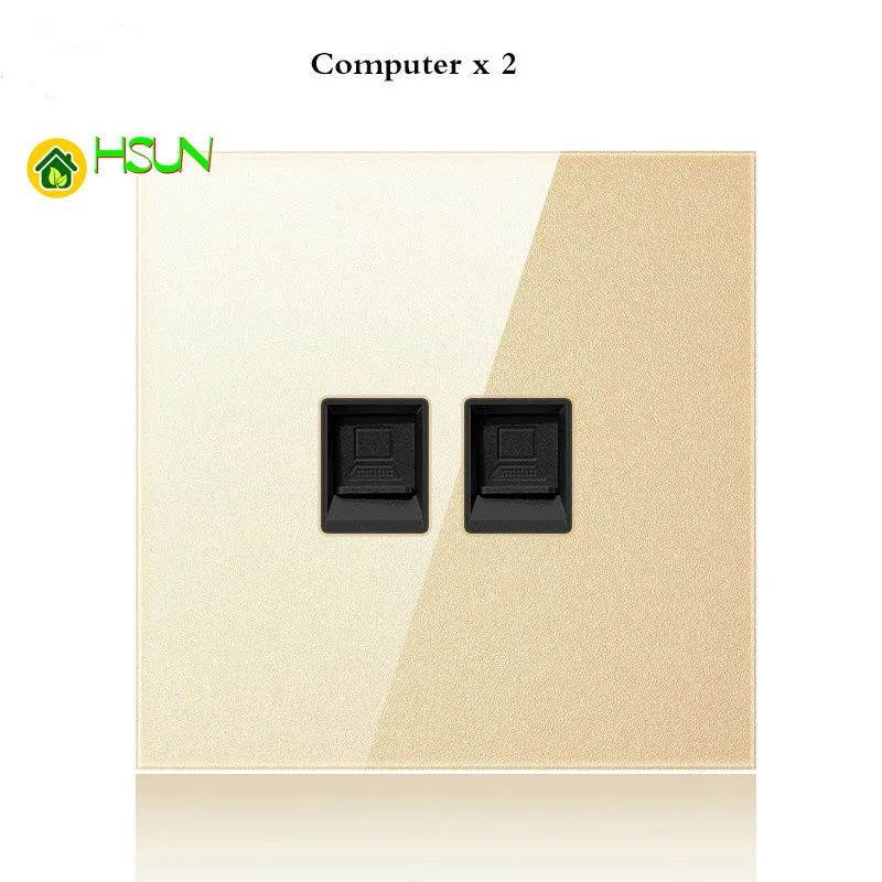 with USB Champagne Gold 1 2 3 4 Gang 1 Way 2 Way Glass Mirror Switch 86 type Wall Switch France Germany UK socket Household