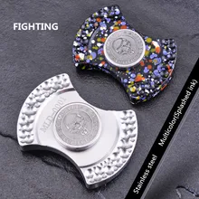 Классический двухлистный Aerolite яма боевой Edc ручной Спиннер резьба по металлу из нержавеющей стали потрогать палец гироскоп чтобы отвлечься игрушка для детей с СДВГ