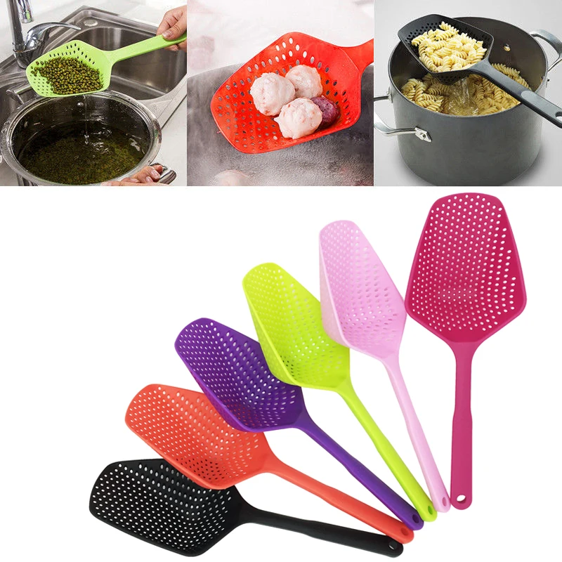 New Plastic Drain Shovel Strainers Water Leaking Shovel Strainer Kitchen Utensils Water Spade