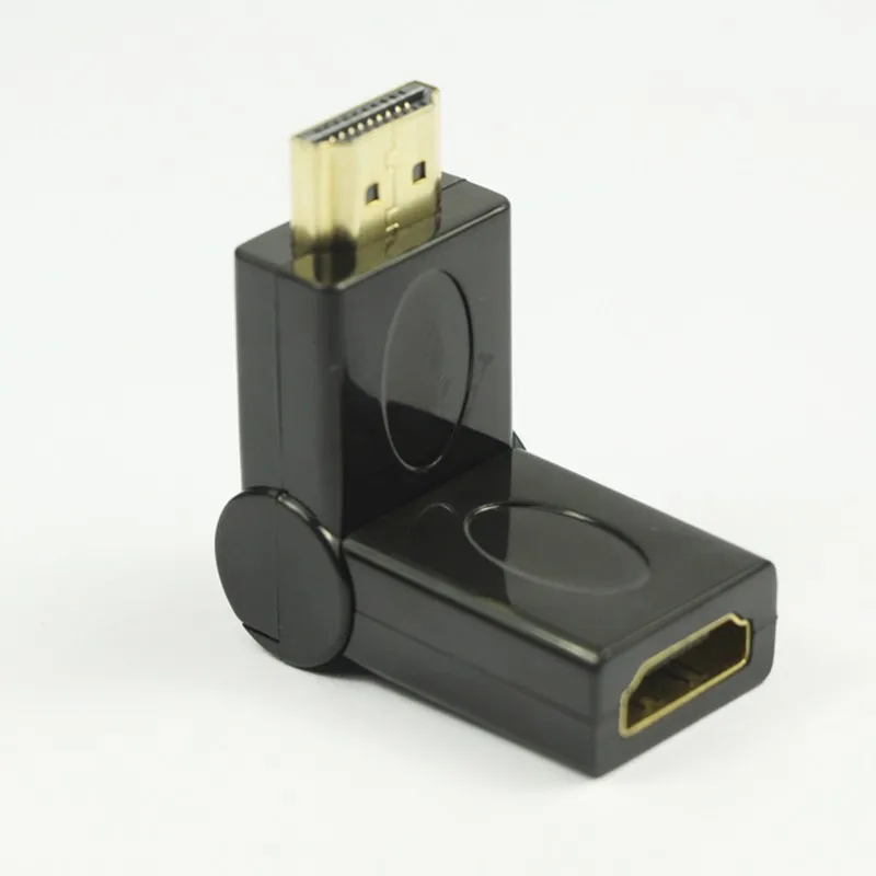 

HDMI Male to Female Adapter 180 Degree Rotating Swivel Right Angled Converter For Video TV Connection Adaptor Connector BLACK