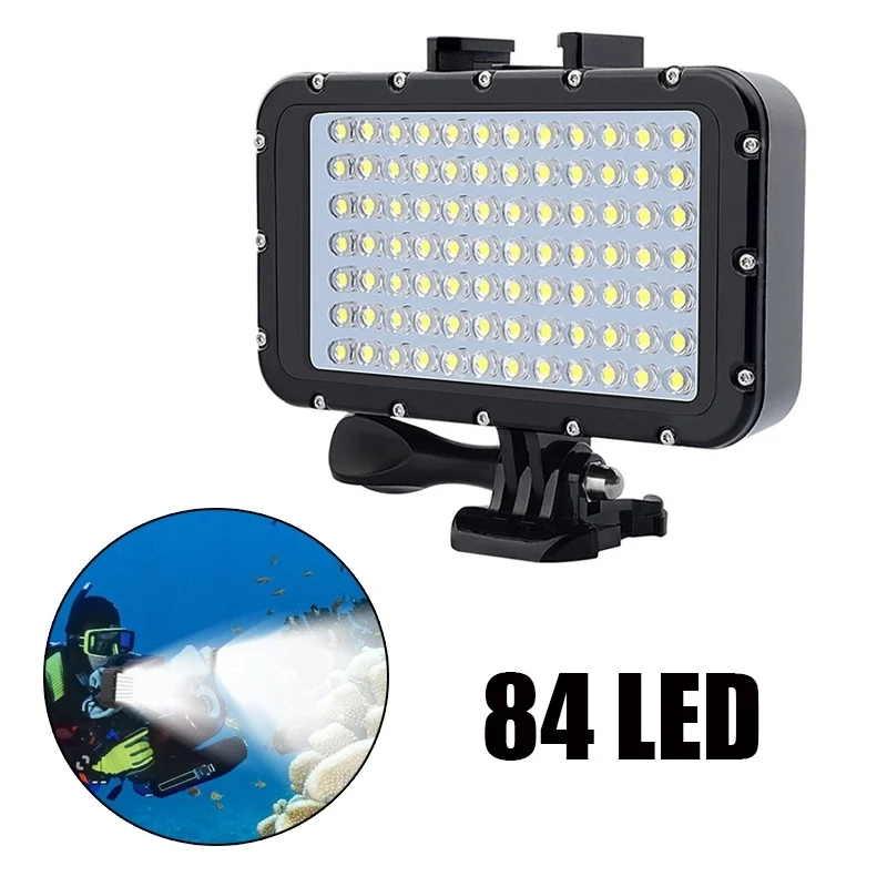 

50M Waterproof Diving LED Night Light 84 LED Video Light Photographic Lighting Diving Lamp For Gopro Hero 3/3+/4/4S/5/5S/6