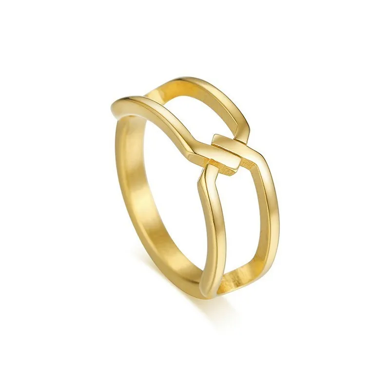 Стильный женский узел из нержавеющей стали золотое кольцо Anel Aneis Masculinos Anillos