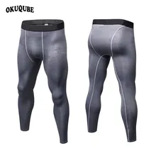 Однотонные компрессионные штаны для мужчин, лосины для бега, эластичные спортивные Леггинсы, быстросохнущие штаны для тренировок в тренажерном зале, Мужские штаны для бега, S-3XL