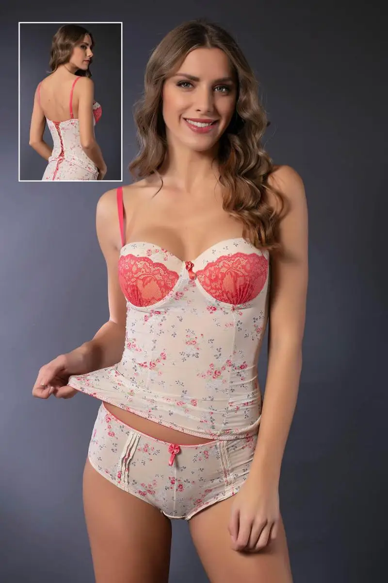 

Siyah inci Underwire Soft Bustier Set