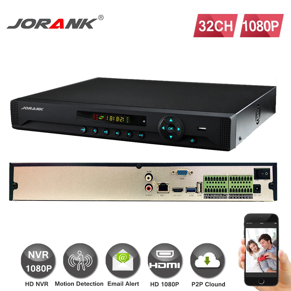 H.265 ONVIF HI3535 FULL HD 1080P CCTV NVR 24CH видеорегистратор видеонаблюдения 32CH P2P Cloud 2 SATA/4