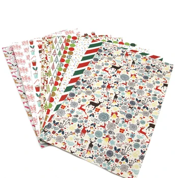 

David accessories 20*34cm Merry Christmas Stripped Vinyl Synthetic Leather Patchwork For Hair Bow Handbags Wallet DIY,1Yc4270