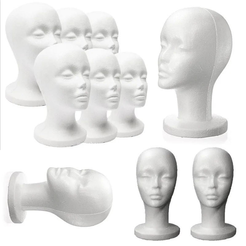 Nieuwe Vrouwelijke Foam Mannequin Hoofden Model Glazen Hoed Dummy Pruik