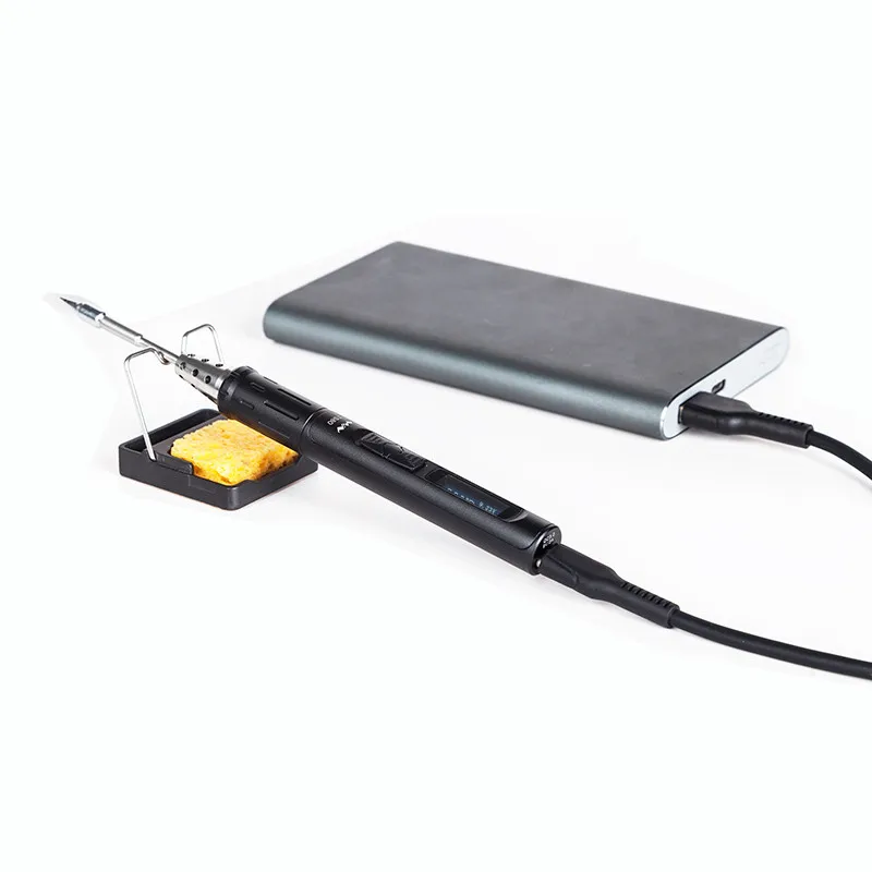 

TS80 Mini Programable Electric Soldering Iron Adjustable Temperature Digital Solder Station OLED Display USB Type C Power Jack