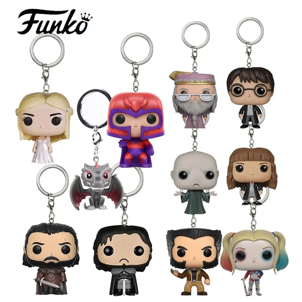 

Harri Potter Keychain Figure Collection Model Toys Key Chain Game of Thrones Action Figure Toy Suicide Squad Harley Quinn Joker