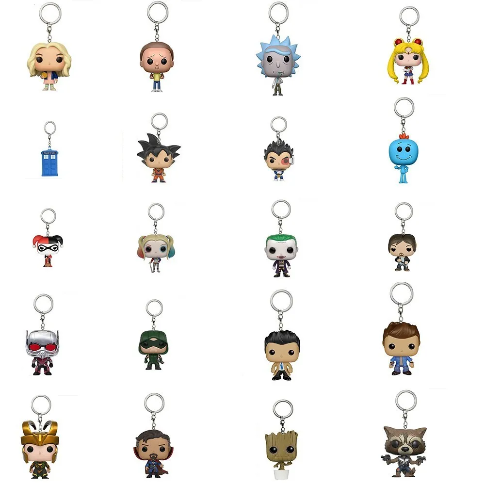 

Funko Pop Keychain Rick And Morty Sailor Moon Stranger Things Loki Suicide Team Supernatural Dragon Ball Keychain Ant Man Vegeta