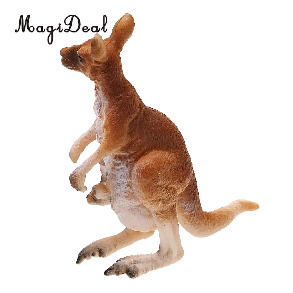 

MagiDeal 1Pc Realistic Kangaroo with Joey Wild Wildlife Animal Model Action Figure Kids Toy Gift Office Desk Home Decoration