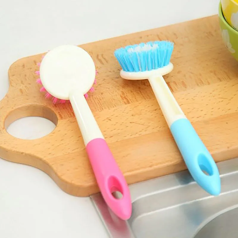 Long handle sink brush Cutlery Sink Brush multiple colour Plant Fiber Brush Cooker Wash Kitchen