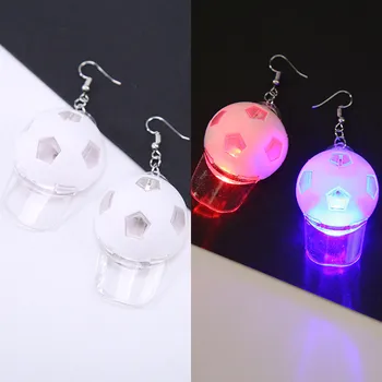 

CLAITE 1 Pair Light Up LED Earrings Funny Baseball Bulb Earrings Colorful Luminous Earrings For Nightclub Party For Women