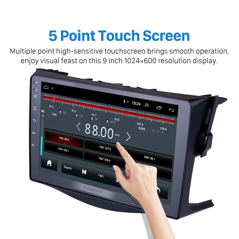 Excellent Harfey for 2007-2013 Toyota RAV4 Android 8.1 Radio 9" HD Touchscreen GPS Navigation Steering Wheel Control support DVR TPMS AUX 2