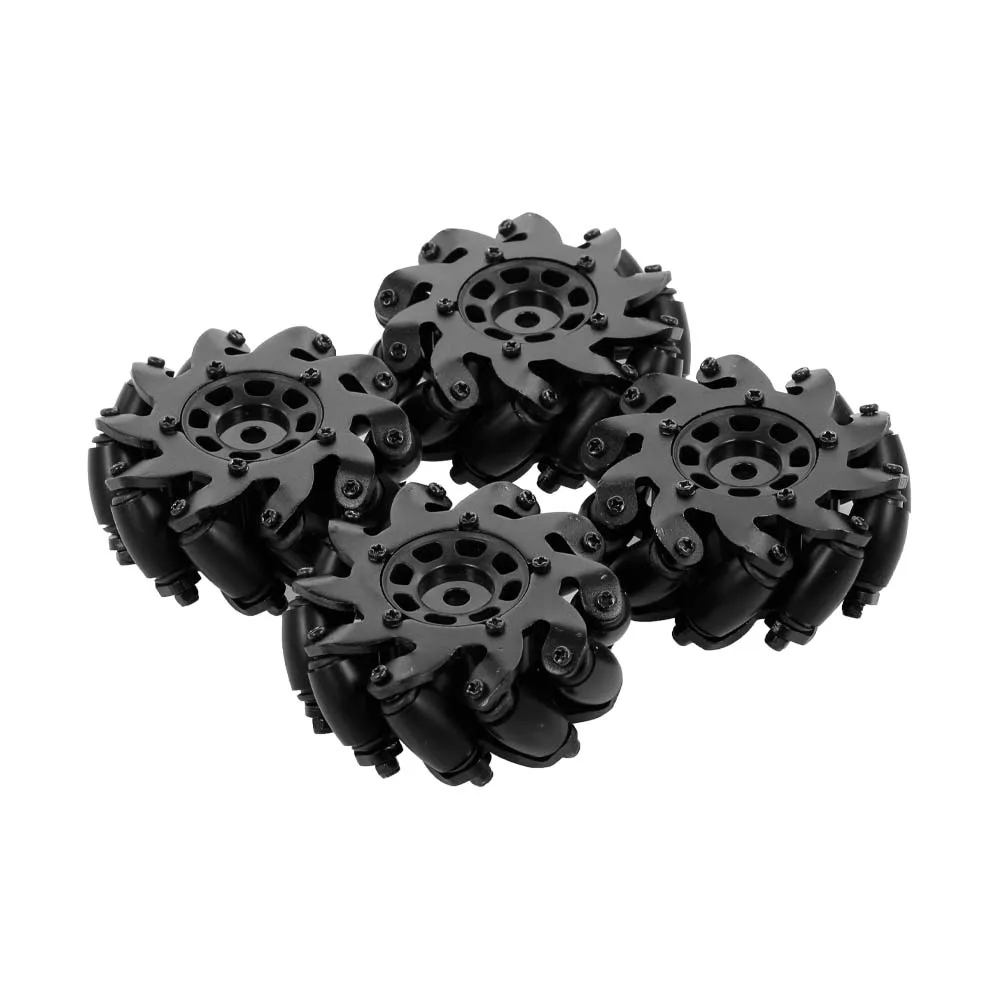 

4PCS Alloy Heavy Duty Drive 4WD Mecanum Wheel Robot Kit Omnidirectional Mecanum Wheel with Coupling for 1/10 RC Truck Buggy