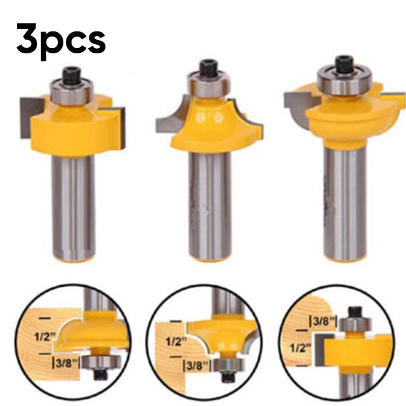 

1 Set Steel Router Bits Router Bits Set Woodworking Tool With 1/2" Shank
