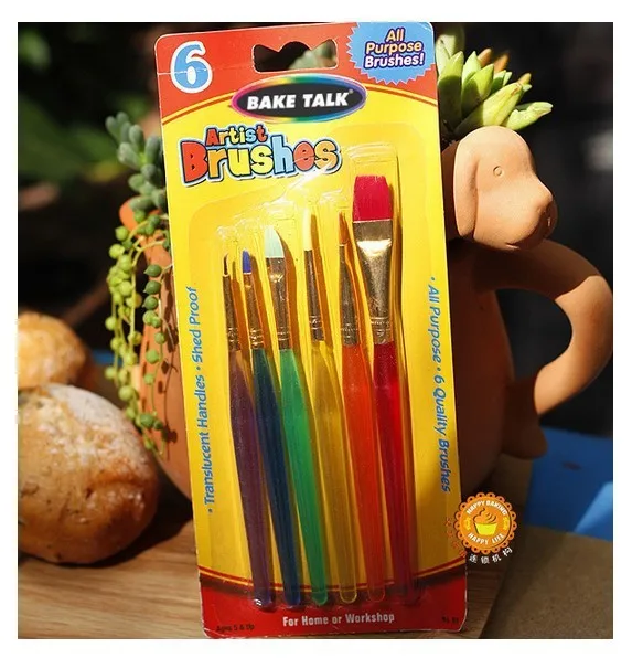 Fondant Baking Glue Pen Embroidery Pen Cream Coloring Powder Strokes 6 Sets