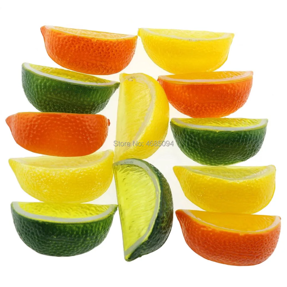 

Gresorth 12 PCS Artificial Lemon Slice Fake Fruits Lime Quarter Home Table Cabinet Decoration