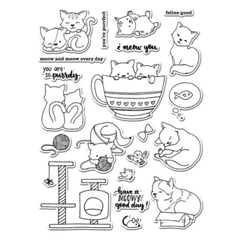 

Cat Transparent Clear Silicone Stamp/Seal for DIY scrapbooking/photo album Decorative clear stamp