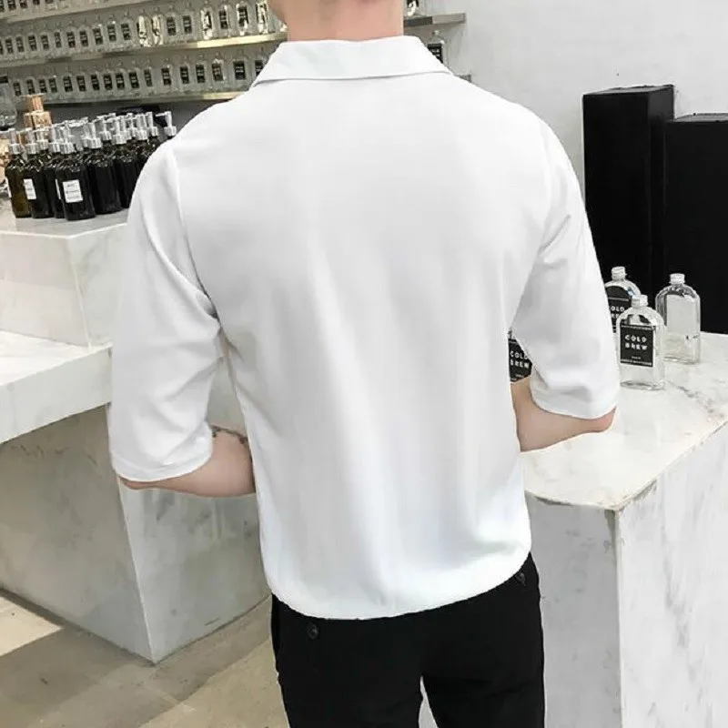 2019 Summer Fashion Solid Color Leisure Time Short Sleeve Fashion Self-cultivation T shirt men tops Hot Sale 2019 Summer Fashion Solid Color Leisure Time Short Sleeve Fashion Self-cultivation T shirt men tops Hot Sale