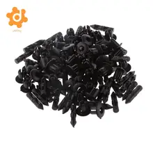 50 pçs 6mm buraco preto náilon push in tipo rebites prendedor pino clipes para honda para suzuki atv carro motocicleta retentor amortecedor clipe