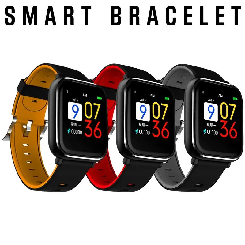 

Q58S Smart Bracelet Full Touch Screen Waterproof Blood Pressure Heart Rate Sports Fitness Tracker Support GPS, Smart Photos