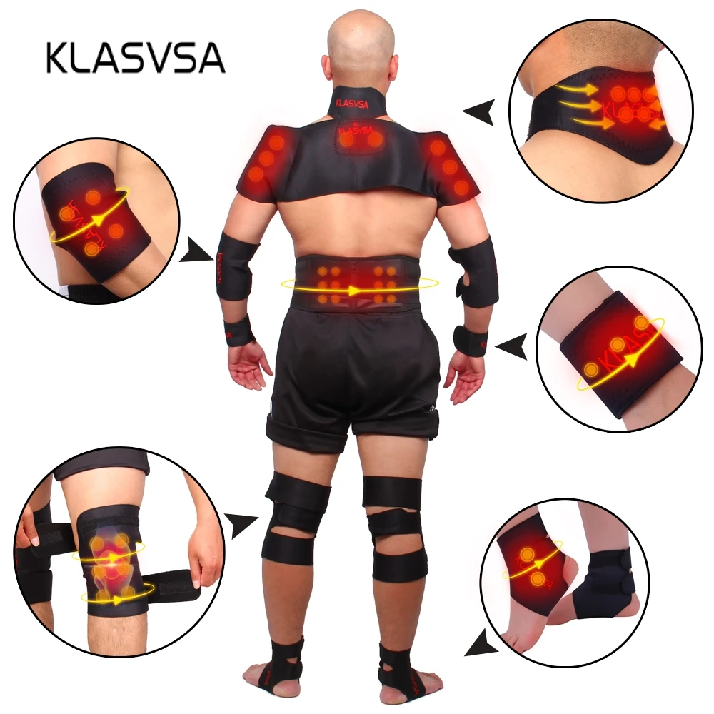 KLASVSA Magnetic Tourmaline Belt Back Neck Lumbar Shoulder Self-heating Therapy Posture Correcter Brace Health Care Pain Relief