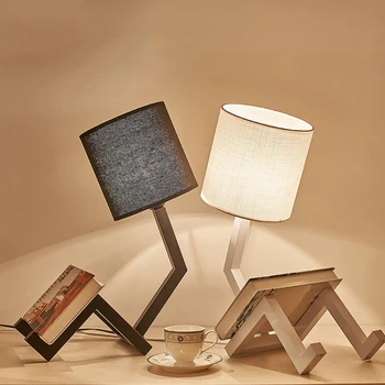 

Designer Novelty Table Lamp Study End Table Lights Decorative Lamp Iron Art Lamp Body Fabric Lampshade Kitchen Fixture Luminaria
