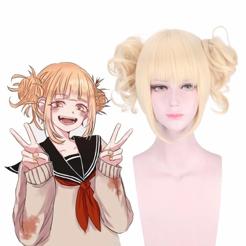 Anime My Hero Academia Himiko Toga Cosplay Wig Short Blonde
