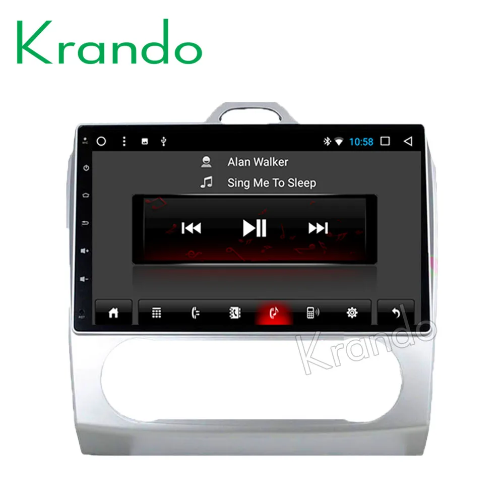 Clearance Krando Android 8.1 10.1" IPS Full touch Big Screen car Multmedia system for FORD FOCUS 2005-2007 audio player gps navigation 1