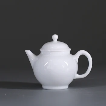 

China Dehua white porcelain thin porcelain jade porcelain Kung Fu tea set ceramic teapot single pot handmade tea pot household