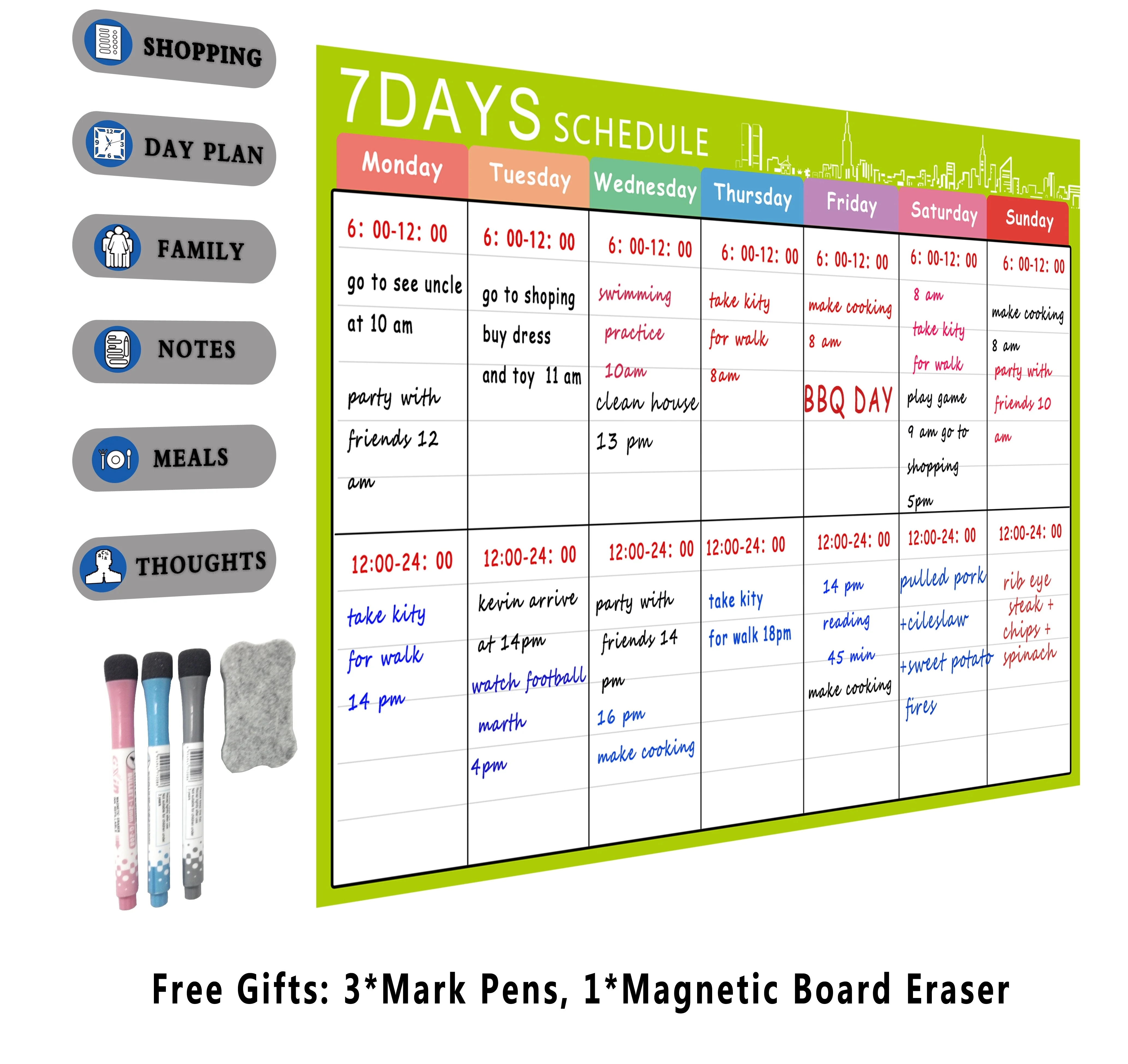 Buy Kids Dry Erase Planner Board for Refrigerator A3