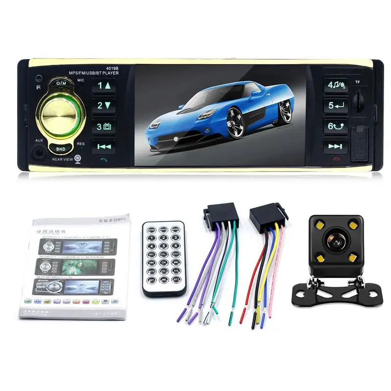 

Car Mp5 Player 4.1 Inch 1 Din Car FM Radio Bluetooth Rear View Camera Remote Control Modulator Audio Som Automotivo