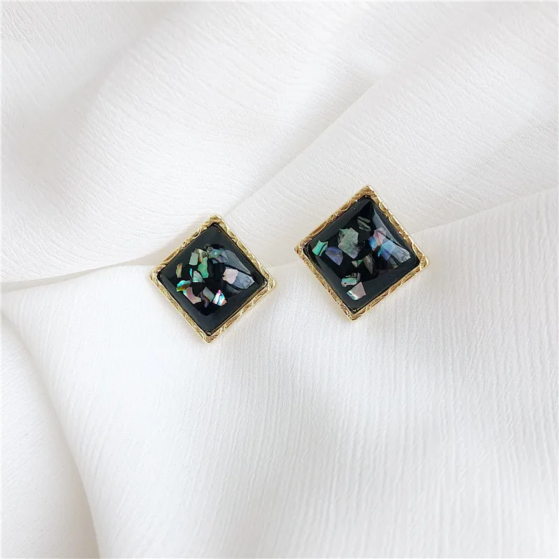 Новейшие дизайнерские брендовые серьги женские квадратные сережки в виде ракушек Подарки для женщин