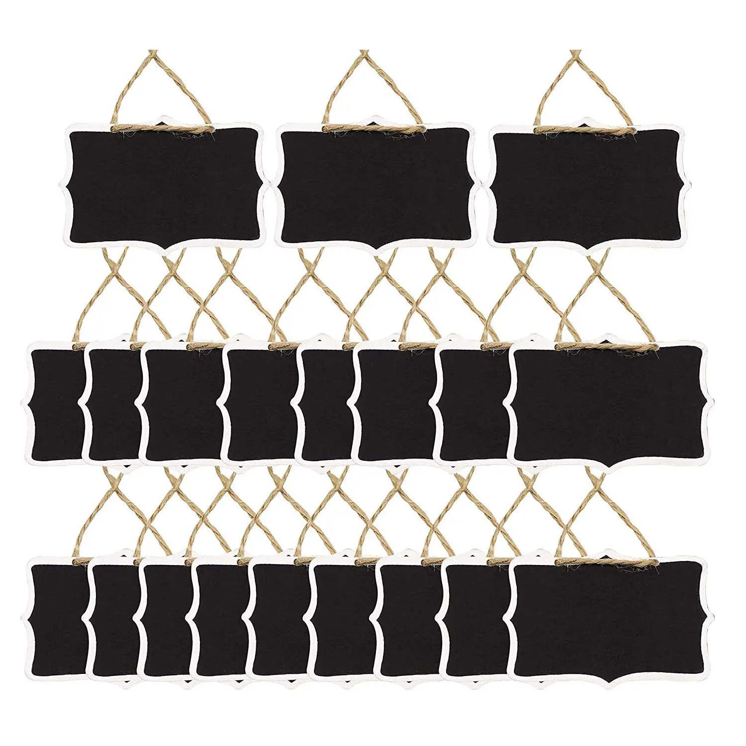 

Mini Chalkboards Signs Hanging Blackboard Rectangle Message Board Double Sided for Weddings, Kids Crafts, Garden Favors Storag