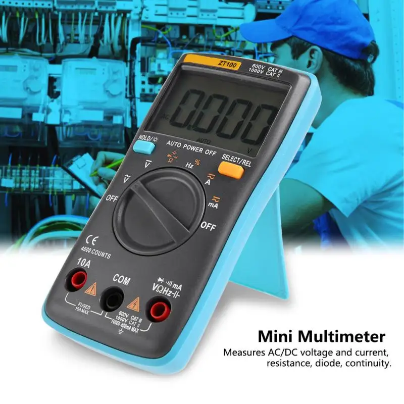 

Digital Multimeter multimetro Tester ZT100/ZT101/ZT102 Auto LCD Display Testing Capacitance Multimeter Ammeter mastech