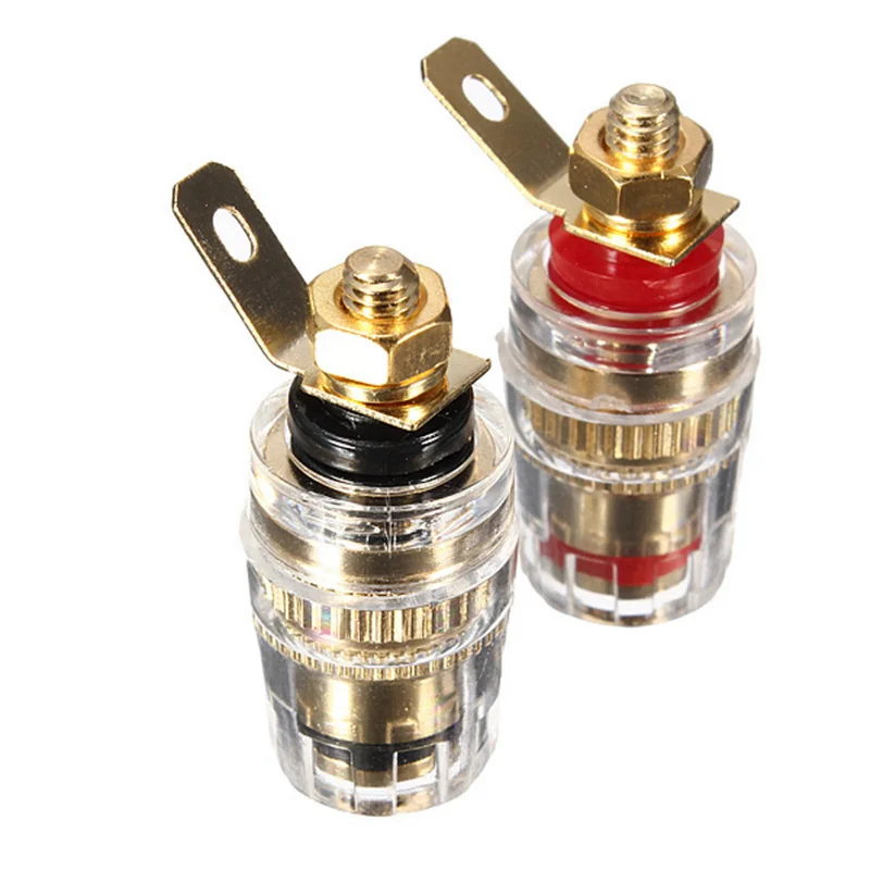 

4Pcs 32mm Gold Plated Binding Post Amplifier Speaker Terminal Board Connector For 4mm Banana Plug Jack Connector