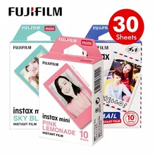 Genuino Fuji Fujifilm Instax Monocromo/Macarrones/Cielo Azul Película 30 unids para Mini 8 70 Plus 90 25 Cámara lomo SP-1 SP-2